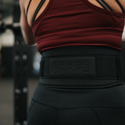 Durable and stylish Functional Fitness Weight-Lifting Belt featuring a Black-on-Black rubber logo and Velcro patch for personalisation.